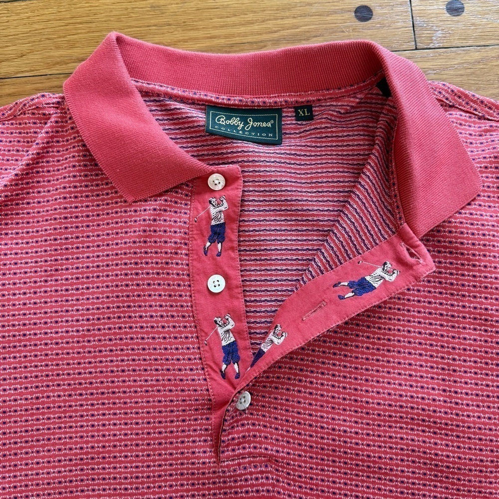 Vintage 90s Bobby Jones Golf Embroidered Golf Polo Shirt Men Pink XL